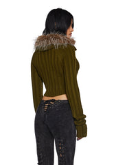 Foolproof Attraction Knit Jacket - Olive