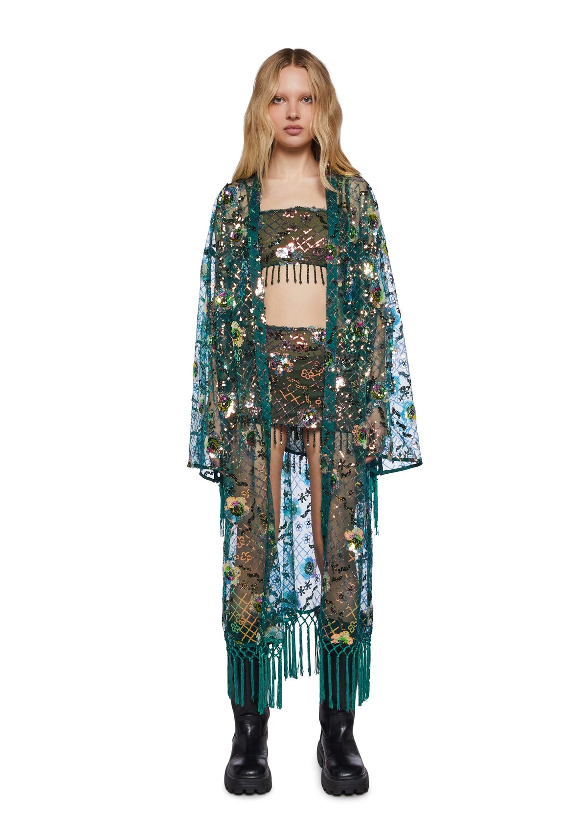 Fluorescent Eden Sequin Duster