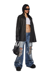 Record Breaker Vegan Leather Jacket