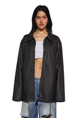 Record Breaker Vegan Leather Jacket