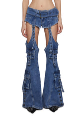 Natasha Belt Flare Jeans