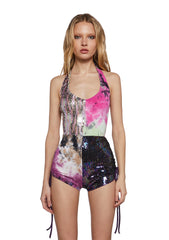 Endless Horizon Shredded Romper - Tie Dye