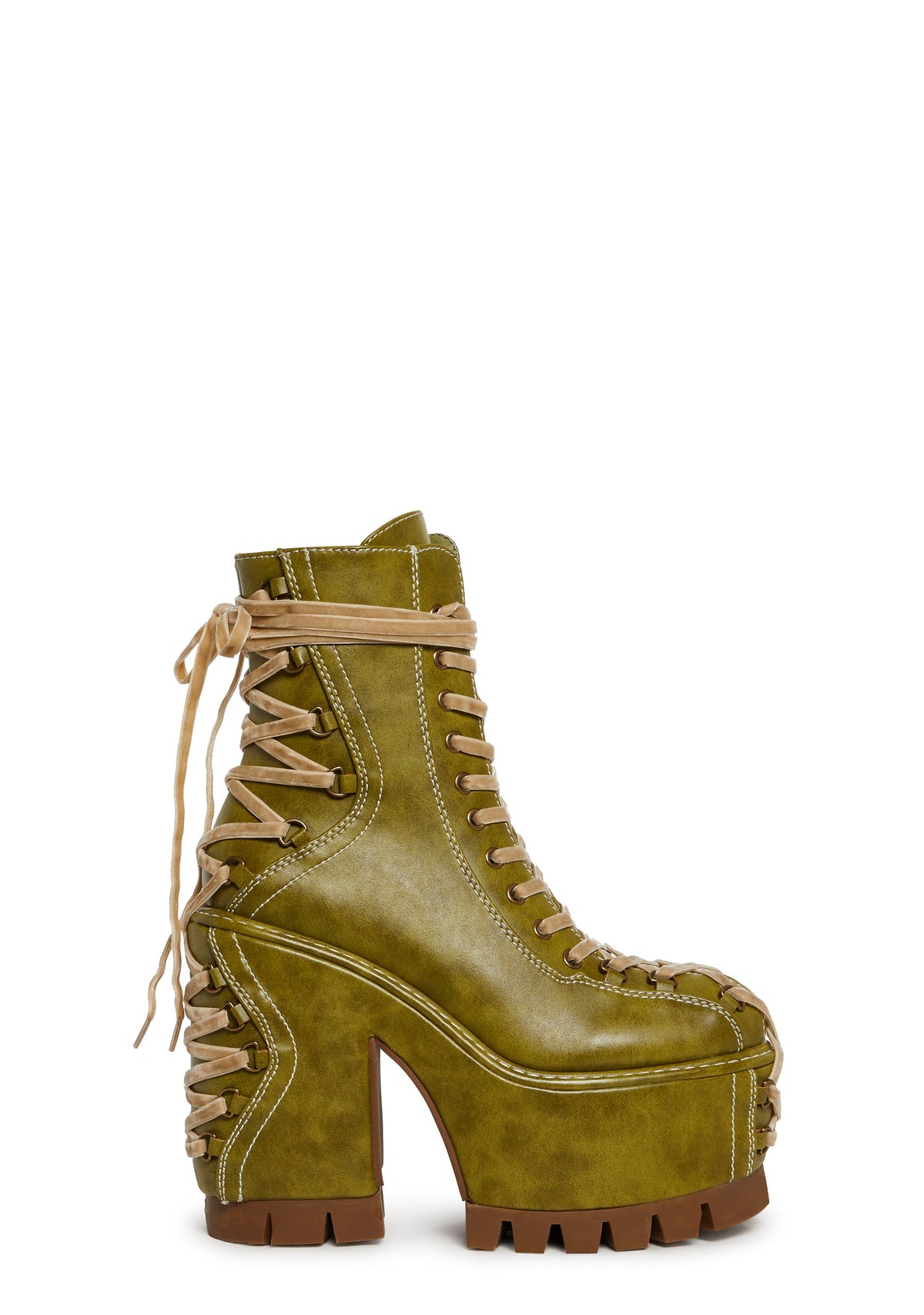 Woodland Lucid Dream Corset Boots - Green