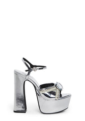 Sweet Revelation Platform Heels - Silver