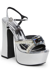 Sweet Revelation Platform Heels - Silver