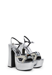 Sweet Revelation Platform Heels - Silver