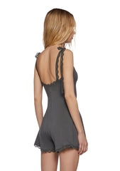 Whispering Wind Sleeveless Romper - Gray