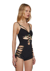 On The Lawn Slashed Romper