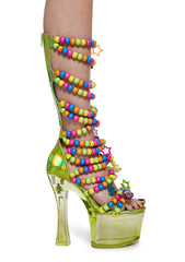 Sugar Addict Platform Heels - Green