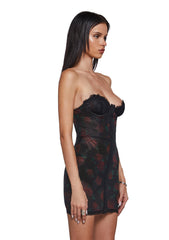 Captivating Gazes Slip Dress - Rose