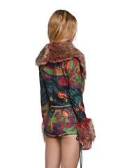 Psytrance Zone Faux Fur Top