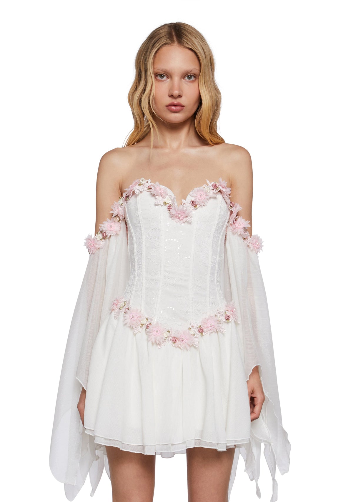 Sparkling Enchantment Mini Dress - White