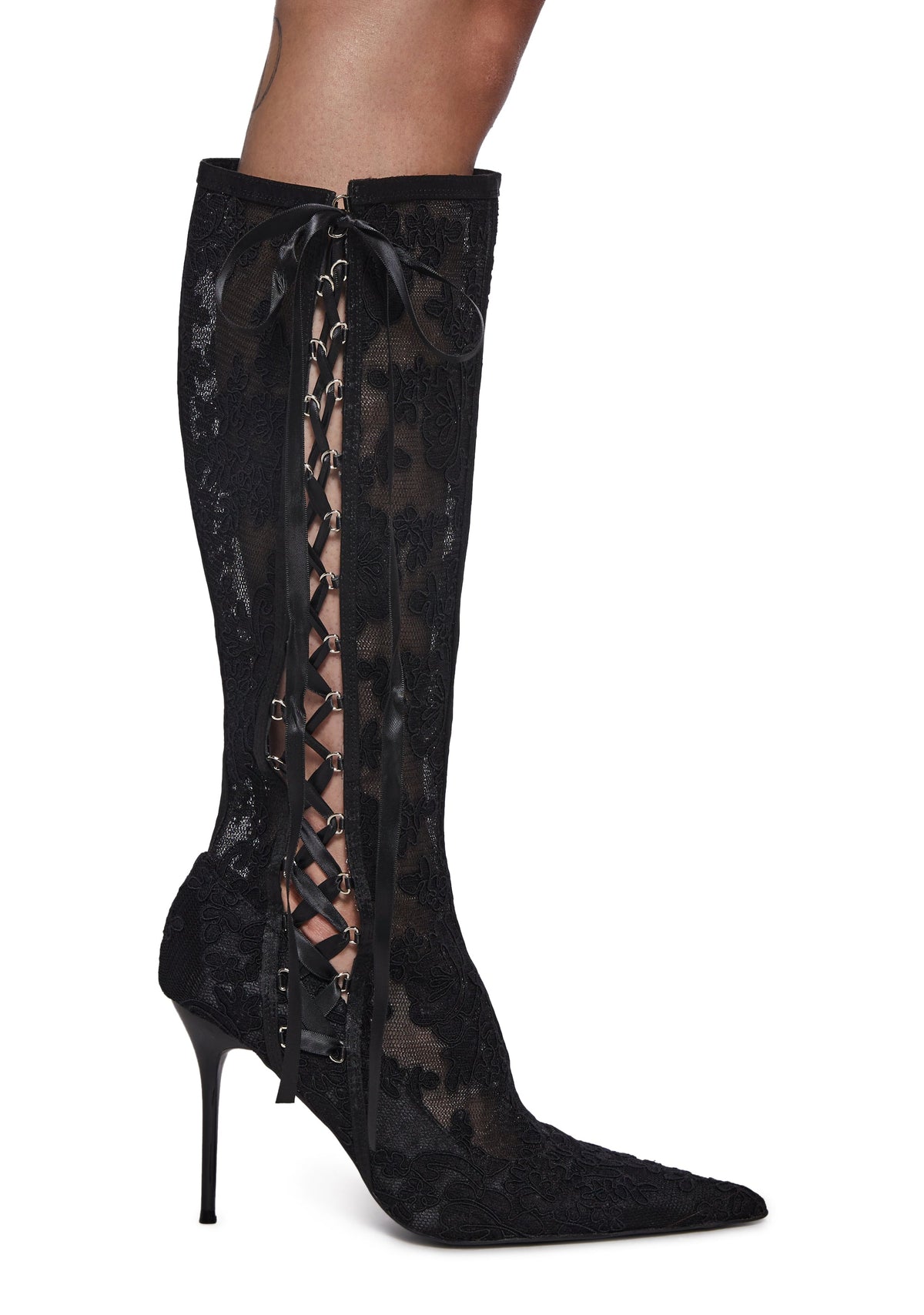 Dream Boulevard Lace Boots - Black