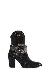 Sharp Sheriff Shine Cowboy Boots - Black