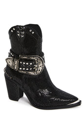 Sharp Sheriff Shine Cowboy Boots - Black