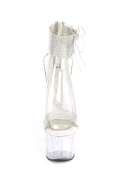 Adore-727RS Platform Ankle Cuff Sandals-Clear