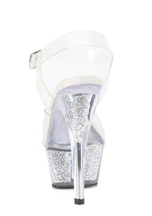 Kiss-208RSI Platform Ankle Strap Sandals-Clear Rhinestones