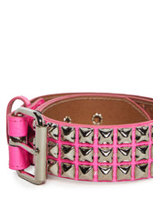 Wide Pyramid Studded Belt - Pink