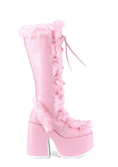 Camel-311 Platform Knee High Boots