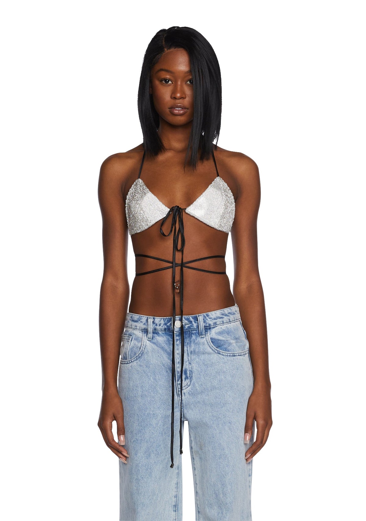 Drip Disorder Rhinestone Bra