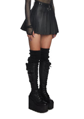 Spade Pleated Micro Mini Skirt