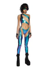 Indigo Prism Moonwalk Cut-Out Catsuit