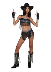 Dark Rave Rodeo Cowgirl Costume