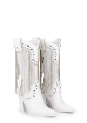 Present Perfect Cowboy Boots - White