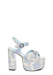Love At Every Corner Platform Heels - White